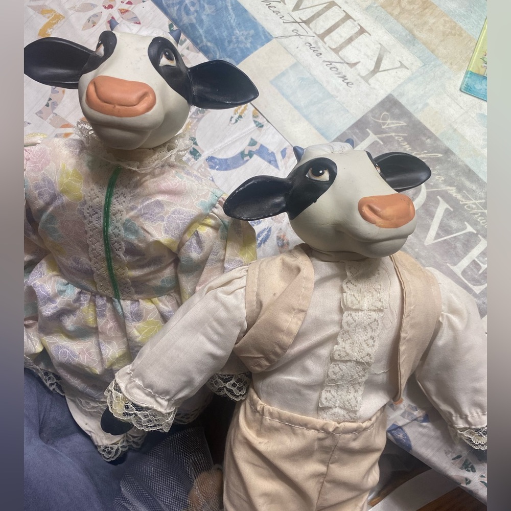 Mr & Mrs Cow Decorations